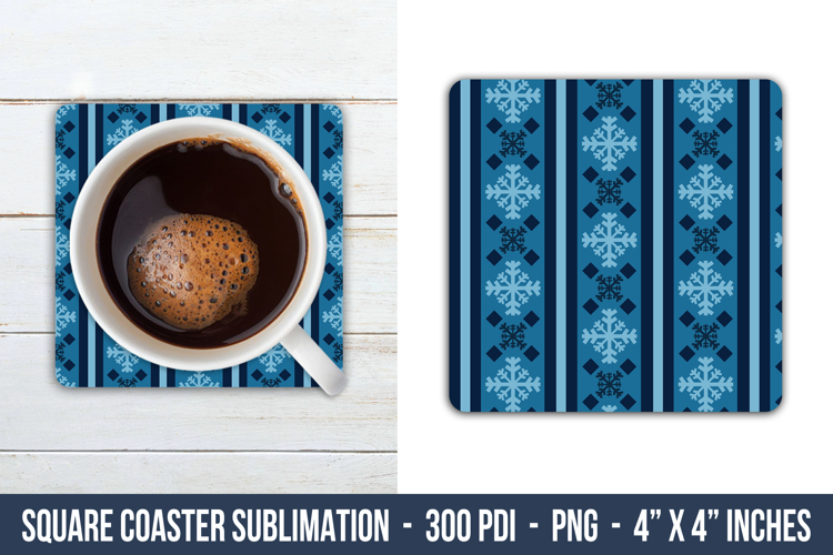 Snowflake Nordic Square Coaster | Square Coaster Png
