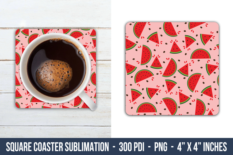 Watermelon Square Coaster | Square Coaster Png