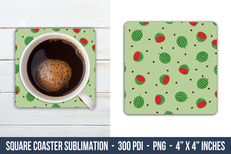 Watermelon Square Coaster | Square Coaster Png