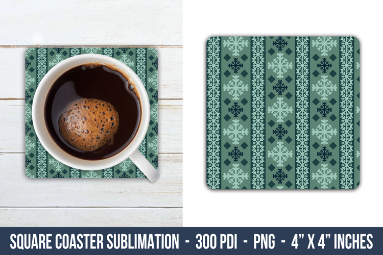 Snowflake Nordic Square Coaster | Square Coaster Png