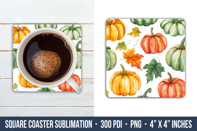 Watercolor Fall Square Coaster | Square Coaster
