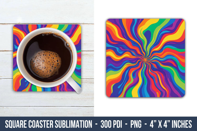 Psychedelic Pattern Square Coaster | Square Coaster