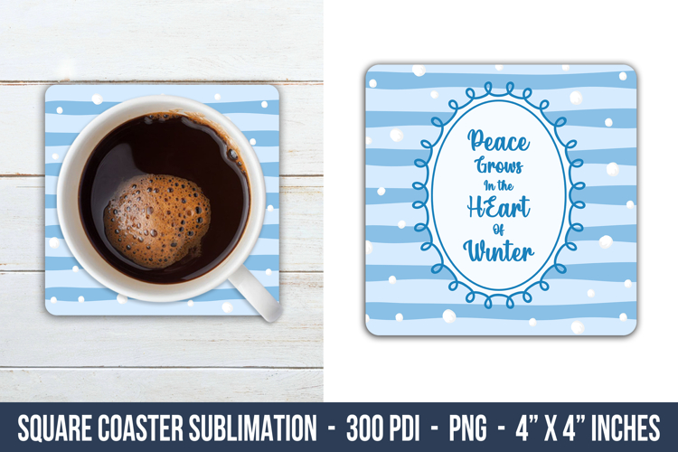 Winter Coquette Quote Square Coaster | Square Coaster Png