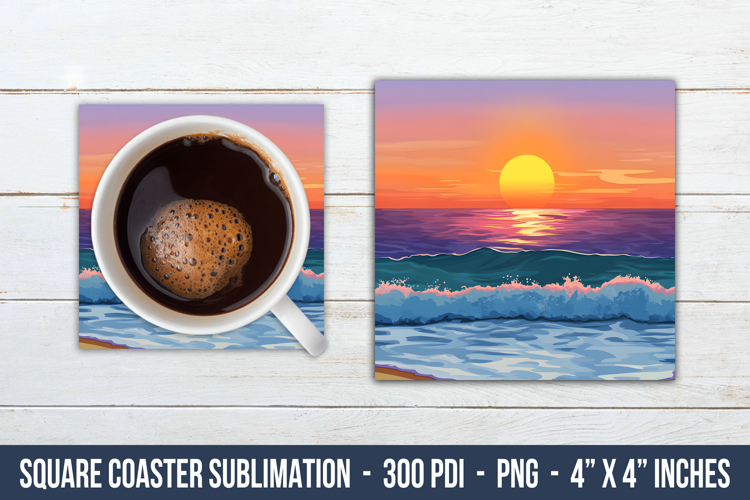 Sunset Square Coaster | Square Coaster Sublimation