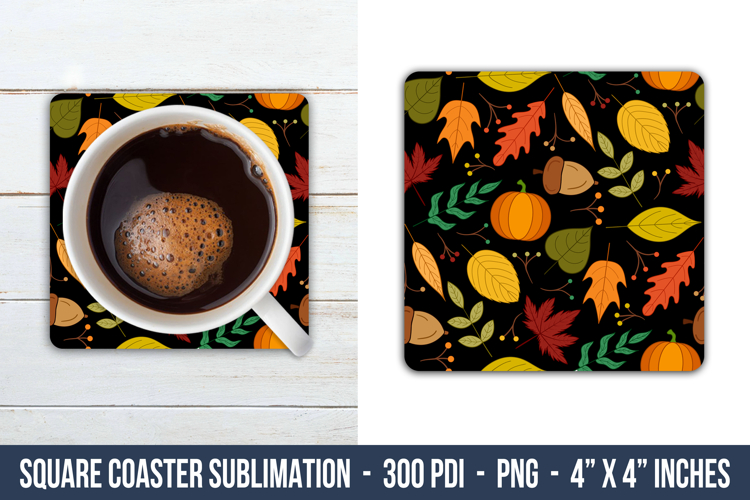 Autumn Pattern Square Coaster | Square Coaster