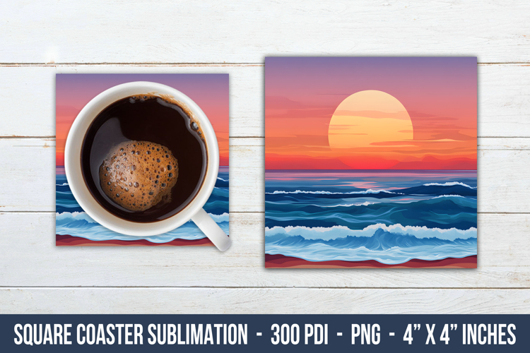 Sunset Square Coaster | Square Coaster Sublimation
