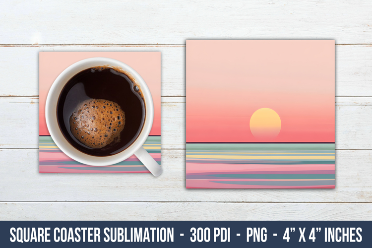 Pastel Sunset Square Coaster | Square Coaster Sublimation