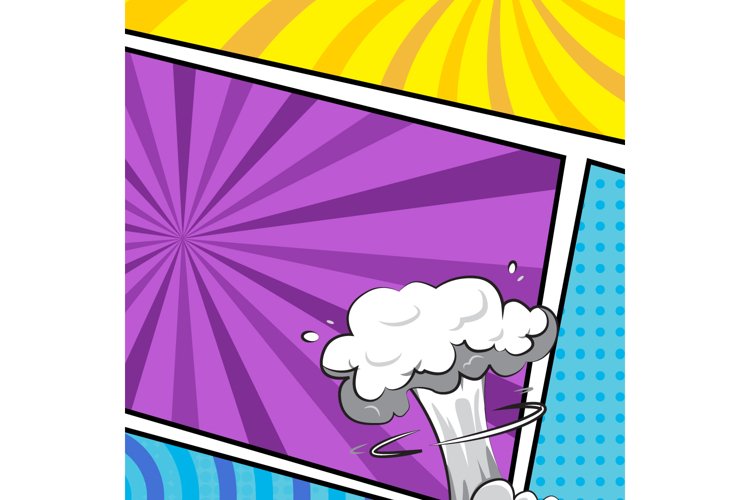Square colorful comic cartoon frame border template backgrou