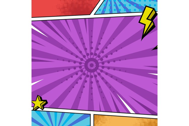 Square comic style wallpaper or background template graphic example image 1