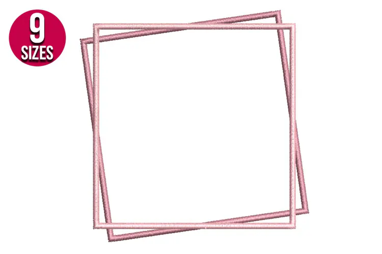 Square Frame Machine Embroidery Design | Digital File