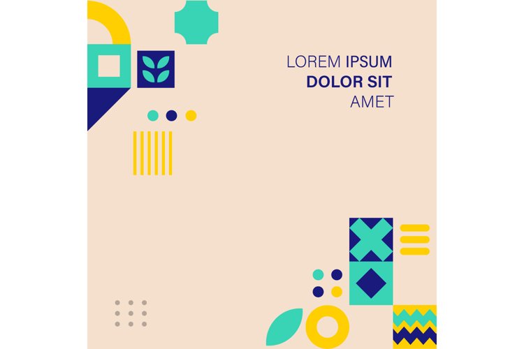 Square minimalist abstract geometric banner template design