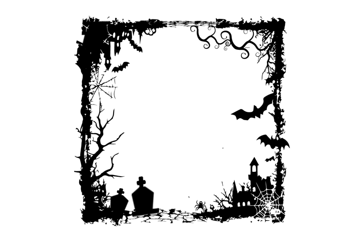 Square scary halloween frame art decoration illustration bac