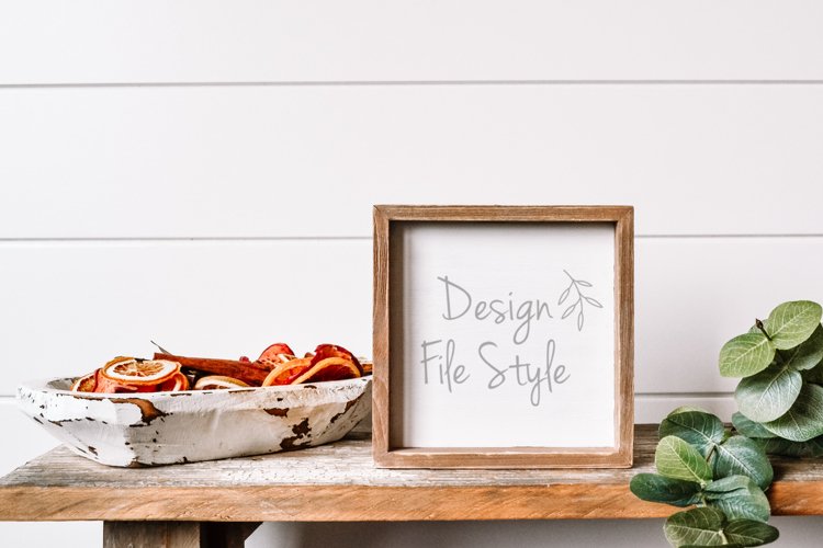 Wood Sign Mockup| Stock Photo| Flat Lay | Digital Mockup example image 1