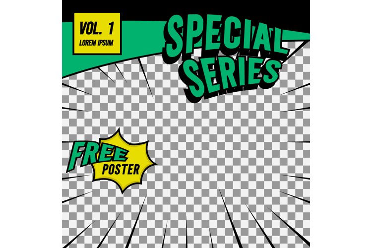 Square simple comic cover front page layout template marketi