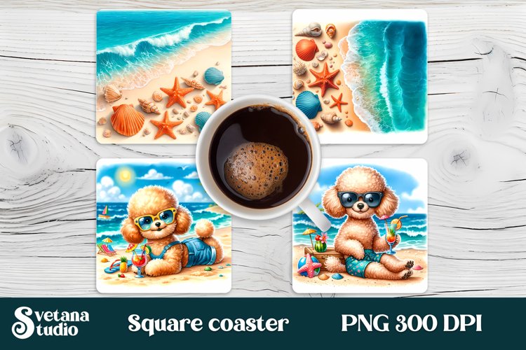 Beach square coaster | Animal coaster | Tropical coaster