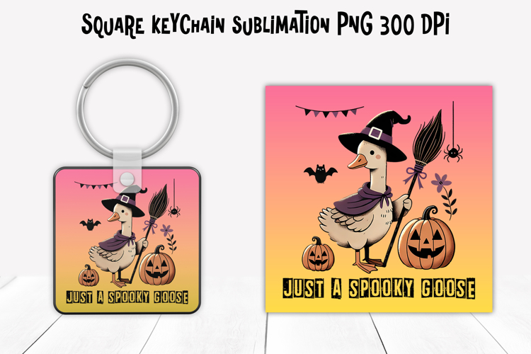 Halloween goose square keychain | Halloween keychain PNG