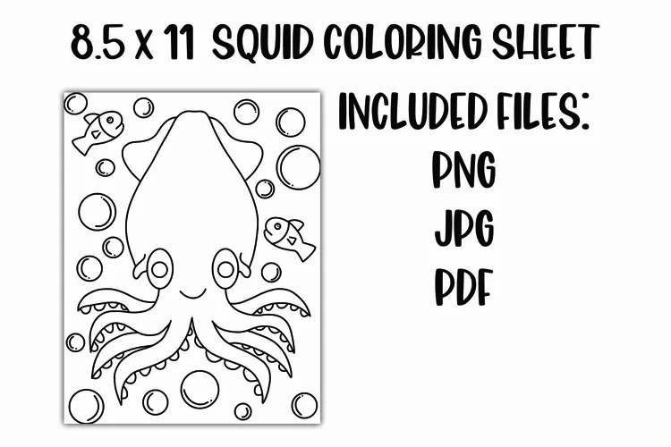 Squid Kids' Coloring Sheet