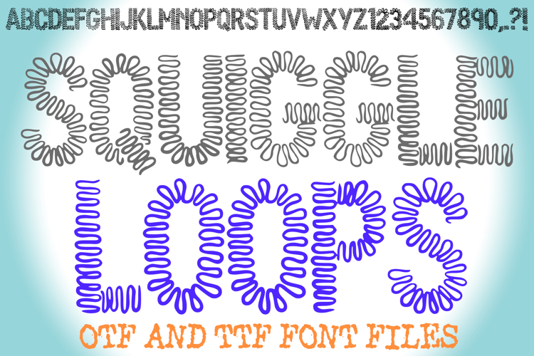 Squiggle Loops Font Fun Hand-Drawn Scribble Typeface Loopy