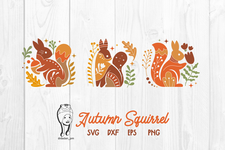 Autumn squirrel svg