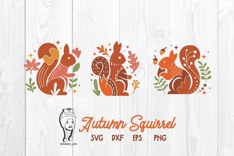 Autumn squirrel svg