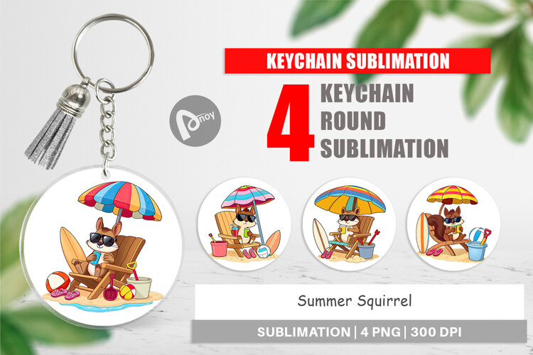 Keychain Summer Squirrel example image 1