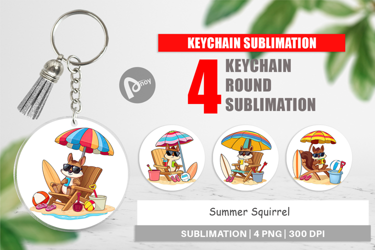 Keychain Summer Squirrel