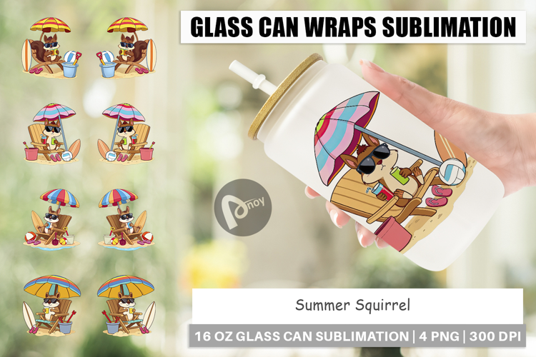 Glass Can Summer Squirrel