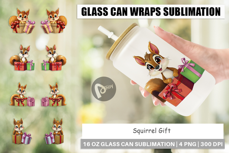 Glass Can Squirrel Gift