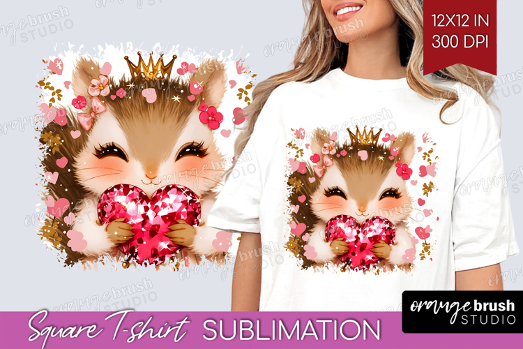 Squirrel Valentine Square Tshirt Background Cute Valentines