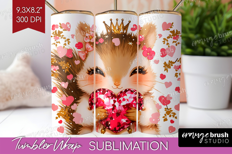 Squirrel Valentine Tumbler Wrap Cute Valentines Day Tumbler