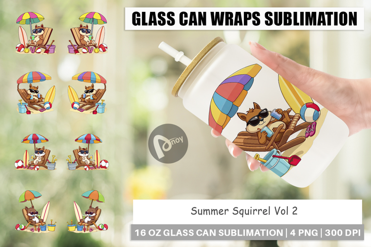 Glass Can Summer Squirrel