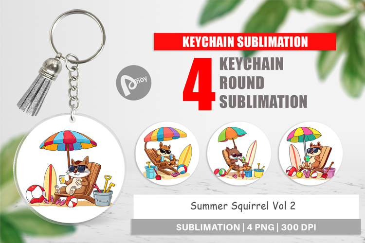 Keychain Summer Squirrel