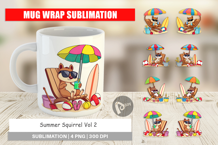 Mug Wrap Summer Squirrel