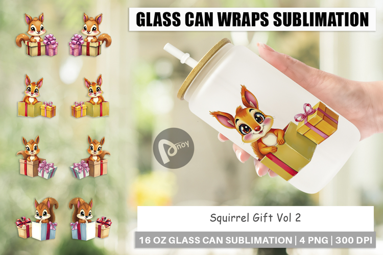 Glass Can Squirrel Gift