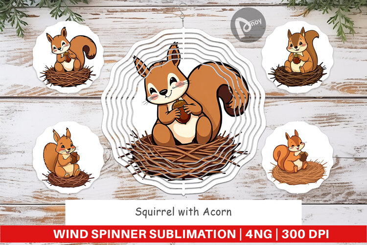Wind Spinner Acorn Squirrel example image 1