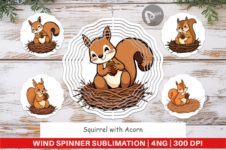 Wind Spinner Acorn Squirrel