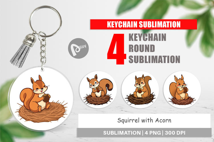 Keychain Acorn Squirrel
