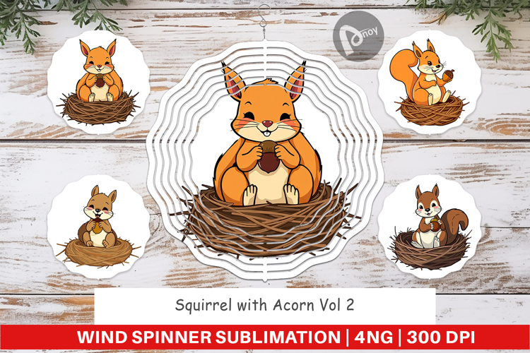 Wind Spinner Acorn Squirrel