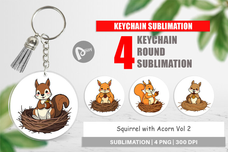 Keychain Acorn Squirrel example image 1