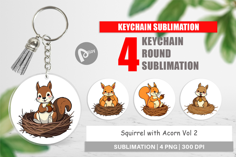 Keychain Acorn Squirrel