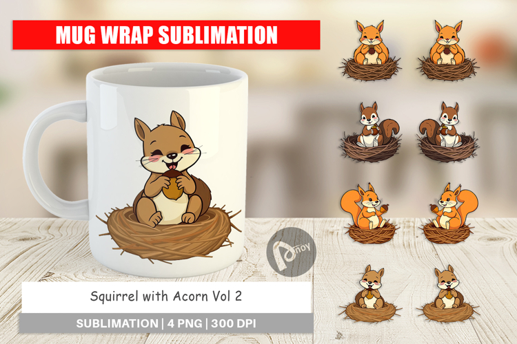 Mug Wrap Acorn Squirrel