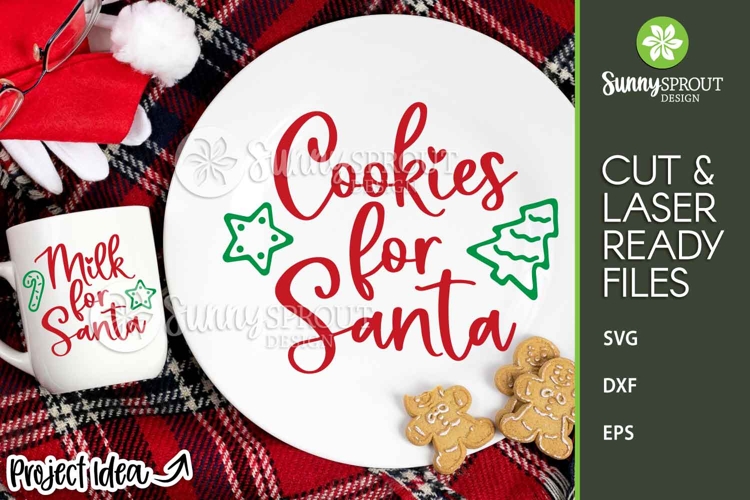 Cookies Milk for Santa Plate and Mug - Cricut SVG Cut File