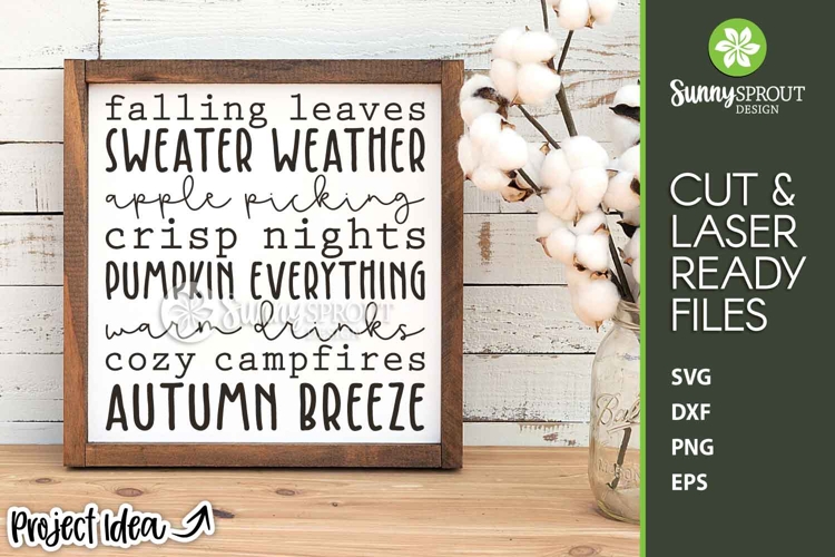Fall Things Word Art - Cricut SVG Cut File - Laser File