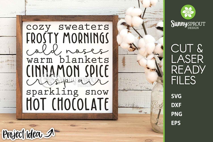 Winter Things Word Art - Cricut SVG Cut File - Laser File