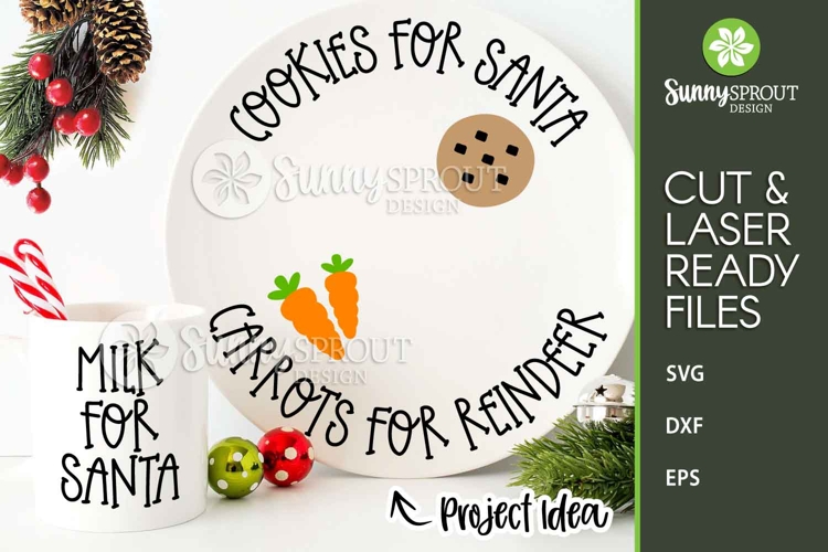 Cookies Milk for Santa Plate and Mug - Cricut SVG Cut File