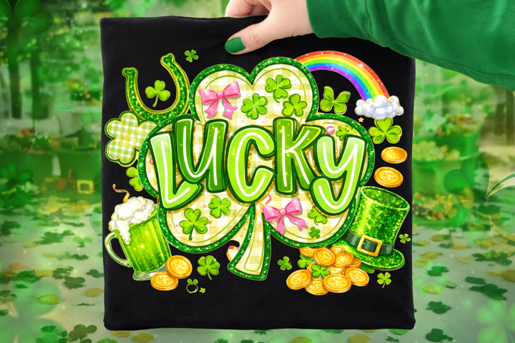 Lucky St Patricks Day PNG, Irish PNG, Shamrock PNG, Clover