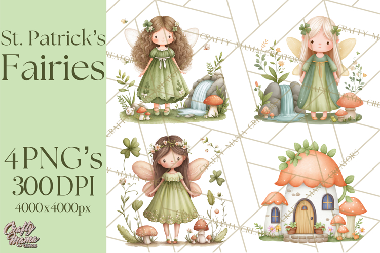 St Patrick’s Day Fairies Clipart, Miniature Irish Fairy Png