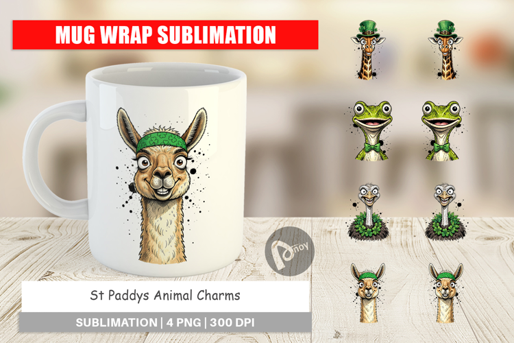 St Paddys Animal Charms Mug Wrap