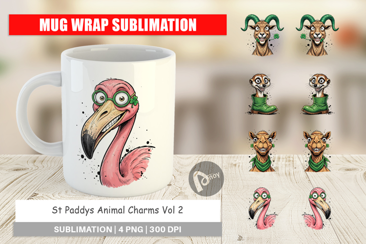 St Paddys Animal Charms Mug Wrap