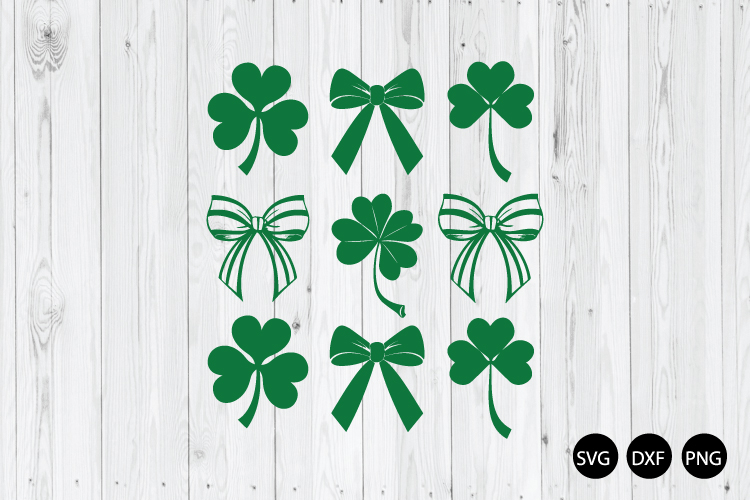 St Patrick Bow SVG, Shamrock Bow SVG, St Patrick Day SVG